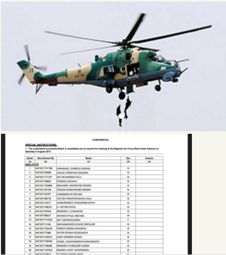 Nigerian Airforce List Of Successful Candidates For 2017 Recruitment Released