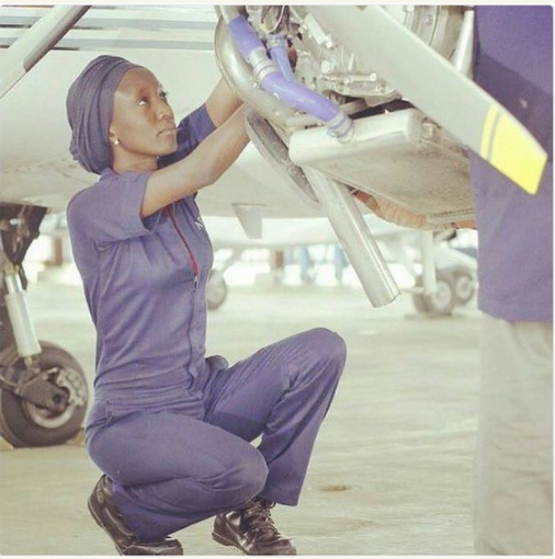 Meet The Young Nigerian Female Engineer Who Works As An Aircraft Mechanic