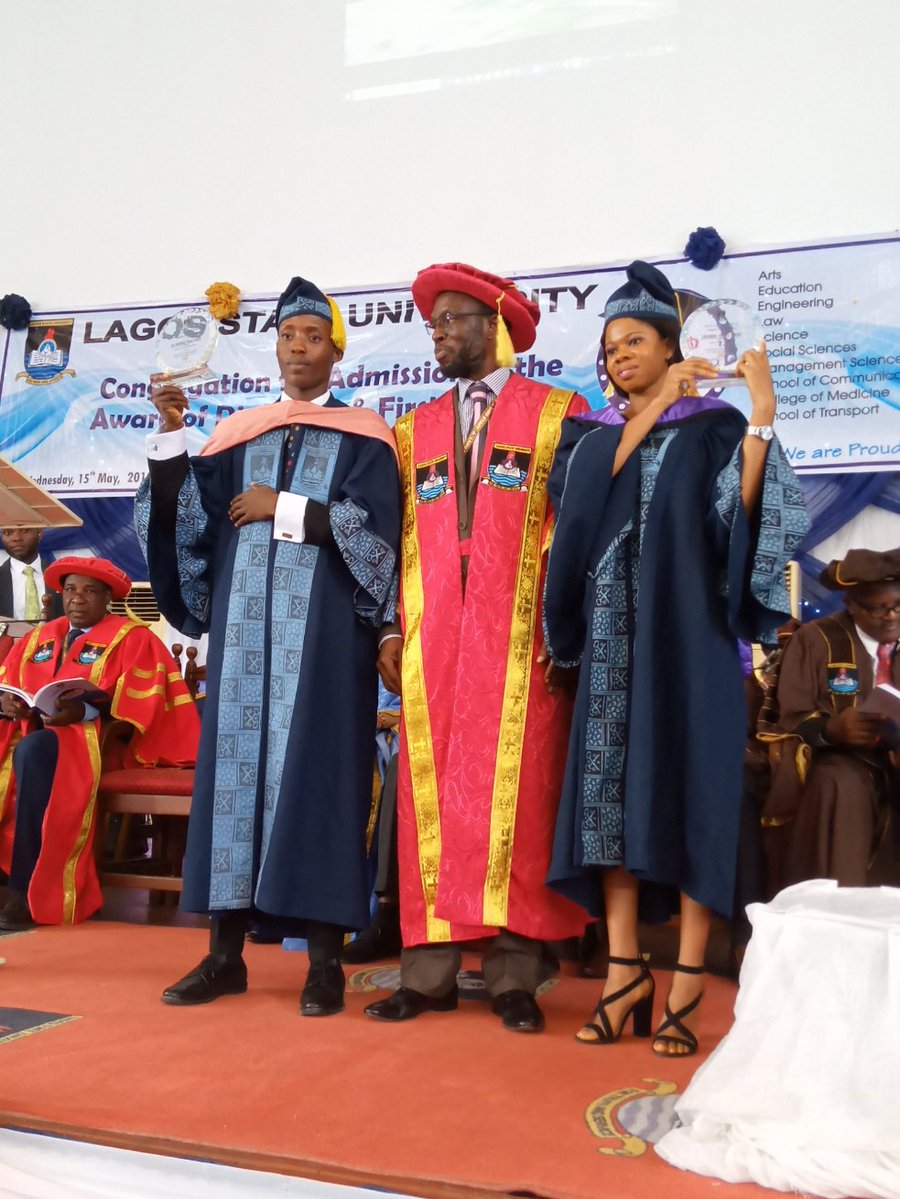 See the two best Lagos State University best graduating students .